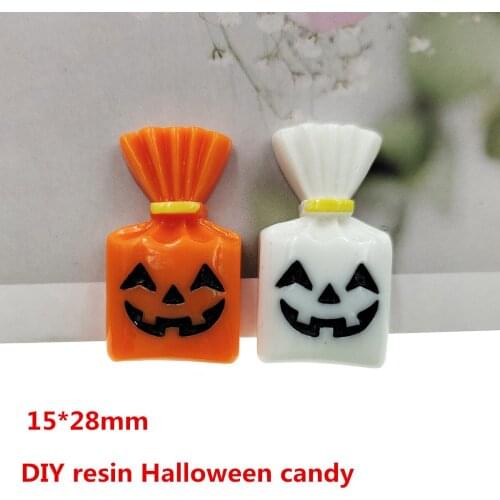 20pcs/lot DIY resin cartoon Halloween candy for kids hair clothes accessories resin cabochons resin charms