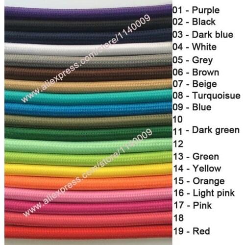 3m 5m 10meters 3 Core 0.75mm2 Fabric Textile Braided Cable Woven Cloth Covered Flexible Power Cord Vintage Electrical Wire