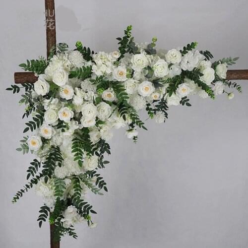 3D Artificial Flower Arrangement Set Wedding Arch Backdrop Decor Corner Triangle Flower Wall Flower Row Customized Corner Flower