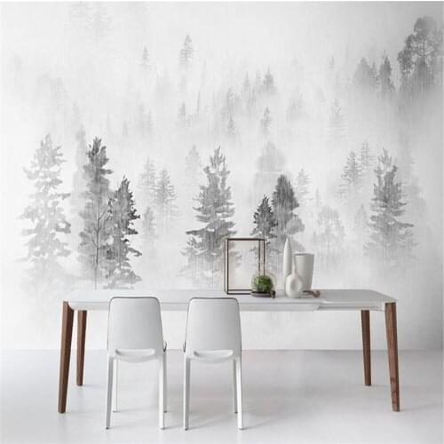 Milofi custom 3D wallpaper mural ink forest wallpaper Nordic wallpaper living room background wall bedroom wall covering TV wall