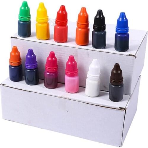 4pc 10ml Colorful Flash Refill Ink Inking Photosensitive Seal Stamp Oil For Wood Paper Wedding Scrapbooking Make Seal DIY Craft