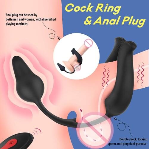 9 Modes Vibrating Penis Massager Ring Dildo Sex Toys for Men Scrotum Massager Male Chastity Cage Testicle Bondage Vibrators