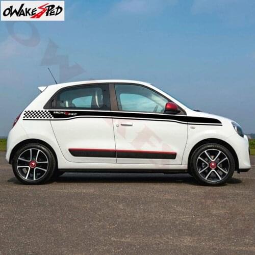 1set Car Vinyl Decal Auto Body Door Stripes Decor Stickers Sport Styling Waist Line Stickers For Renault Twingo Fit 4 Door