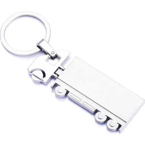 FREE shipping by FEDEX 100pcs/lot New Hot Metal Truck Keychains Truck Keyrings Blank Truck Key Chains