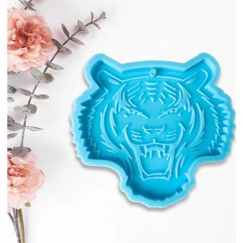 Tiger Keychain Epoxy Resin Mold Necklace Pendant Silicone Mould DIY Crafts Jewelry Casting Tools