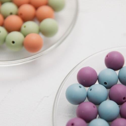 20pcs/lot 12mm Silicone Beads Diy Eco-friendly Teething Safe Teether Nursing Necklace Food Grade DIY Jewelry Baby Teethers