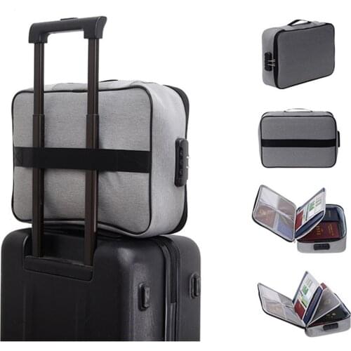 Business Briefcases Travel Bag Suitcase Nylon Cube Document IPAD Travel Bag Waterproof Storage pouch Double-layer Lock Hot Sales