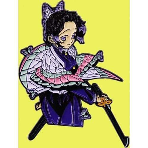 Demon Slayer Shinobu Kocho Butterfly Insect Hashira enamel pin Insect Breathing brooch Girl Coraline Jewelry badge