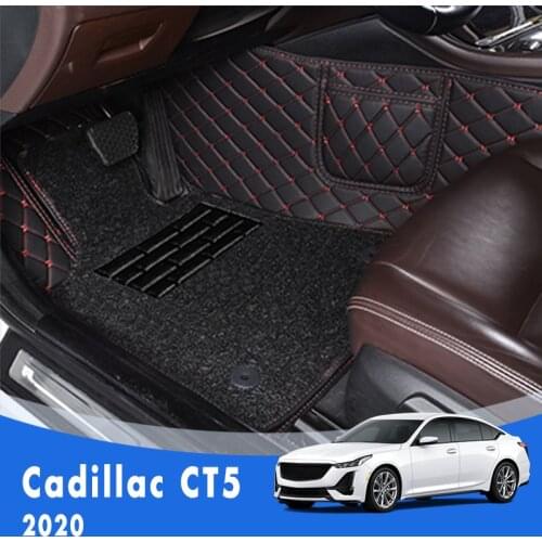 Double Layer Wire Loop Carpets Car Floor Mats For Cadillac CT5 2020 Auto Accessories Interior Decoration Pedal Protect Rugs