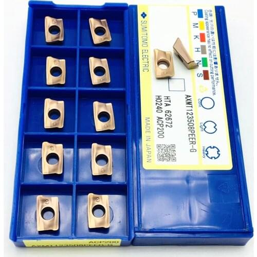 Carbide AXMT123508-G ACP200 high quality milling insert original AXMT123508PEER CNC lathe parts pin milling tool