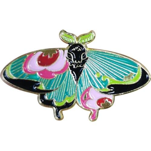 Beautiful floral moth badge gorgeous insect lover collection