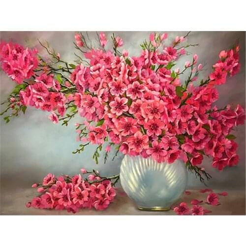 Flowers DIY Embroidery 11CT Cross Stitch Kits Needlework Craft Set Cotton Thread Printed Canvas Home Decoration For Design