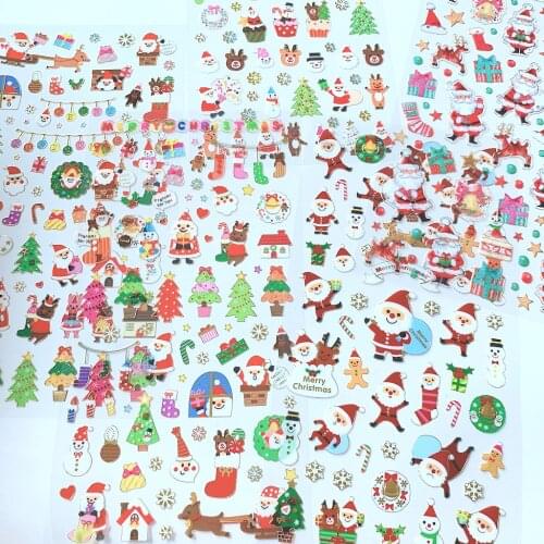 Christmas Sticker Sheet Xmas Gold Foil Stickers