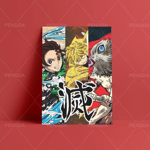 Canvas Wall Art HD Prints Anime Three Boy Fight Poster Cool Japan Home Decoration Painting For Bedroom Modular Pictures Frame
