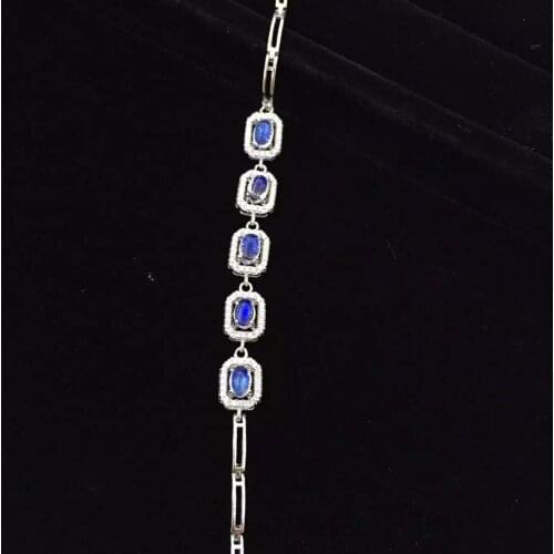 Natural blue moonstone bracelet, simple and exquisite, 925 silver, natural gemstones, beautiful and clean colors