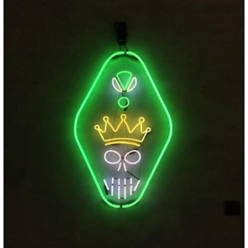 Neon Sign For imperial crown Skull Lamp real glass tubes resterant decorate room light Beauty Hotel DISPLAY Impact Attract light