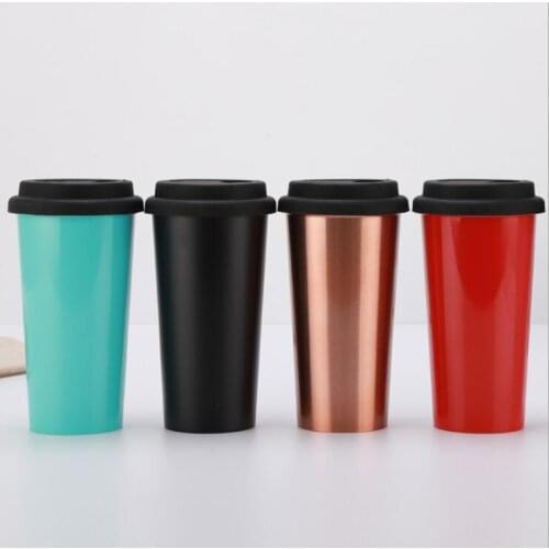 Hot Fashion 500ml Stainless Steel Coffee Mugs Insulated Water Bottle Thermos Cup Vacuum Flask Premium Travel Coffee Mug