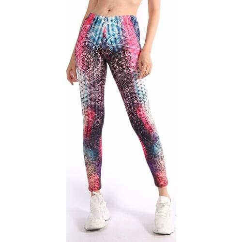 Brand Hot Sales Leggings Mandala Mint Print Fitness legging High Elasticity Leggins Legins Trouser Pants for women