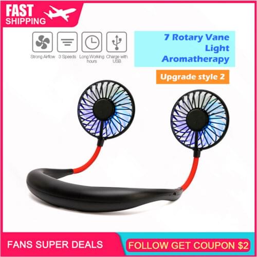 Portable Neck Fan Portable 360°Cooling Hanging Neck Fan USB Rechargeable Personal Mini Wearable Mini Air Conditioner Fan