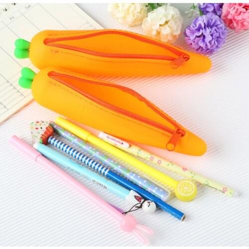 Portable Silicone Pencil Case Cute Cartoon Waterproof Stationery Storage Bag Great Gifts for Boys and Girls DU55