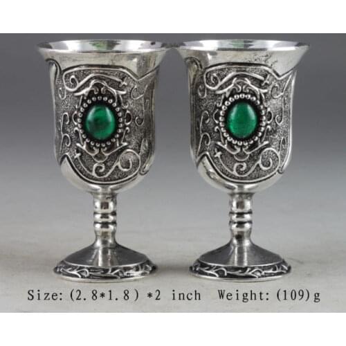 SUPERB CHINESE OLD HANDWORK COLLECTIBLES A PAIR CUP