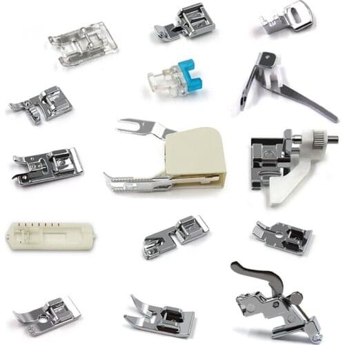 15pcs/set Household Presser Foot Sewing Machine Parts Hemming Cloth Pressor Foot Roller Foot Home Sewing Accessories