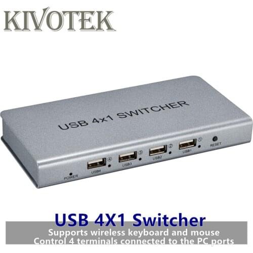 USB Switch switcher controller Adapter 4x1 USB1.1 A-B Male Connector Repeater For Games PC wireless Keyboard Mouse KVM Extender