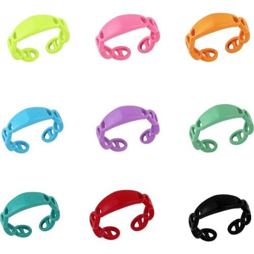 Trendy Colorful Dripping Oil Open Finger Rings Copper Metal Geometric Hollow Out Rings For Women Friends Simple Jewelry Gifts