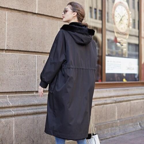 Coat 2020 Winter Parka Women Natural Mink Jacket Long Luxury Real Fur Coats Plus Size Two Side Wear 22229 KJ4896