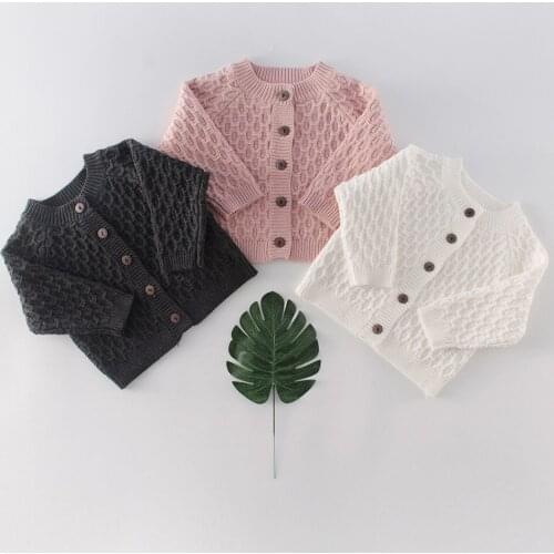 2020 New Fashion Autumn Kids Boys Girls Sweaters Baby Girl Solid Cotton Sweater Jacket Boys Children Knitted Kids Sweaters Girls