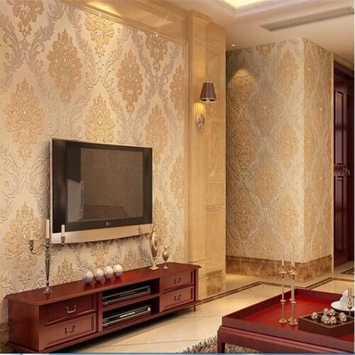 Beibehang papel de parede 3d High-end European Damascus Diamond Wallpaper Bedroom Living Room Non-woven wall papers home decor