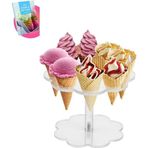 6,8,16 Hole Acrylic Ice Cream Holder Round Popcorn Sushi Hand Roll Holder Wedding Party Buffet Display Kitchen Tools
