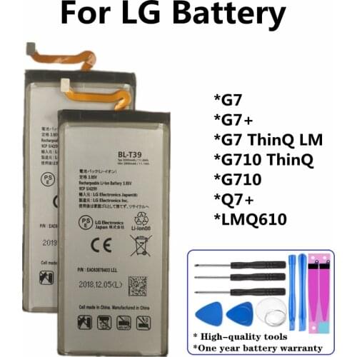 3000mAh BL-T39 For LG G7 G7+ G7ThinQ LM G710 ThinQ G710 Q7+ LMQ610 Phone High Quality BL T39 Replacement Battery + Tools
