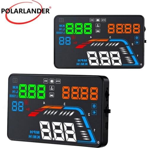 Car HUD OBD2 Windscreen Projector Head Up Display Driving Data Speedometer 5.5