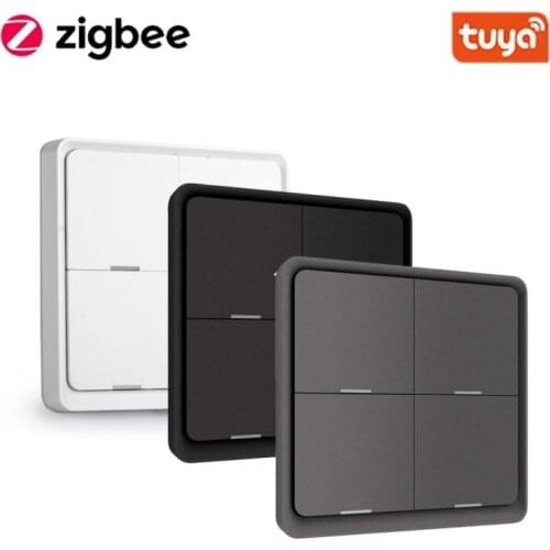 Tuya Zigbee Scene Switch Wireless Light Switch 1/2/3/4 Gangs On Off Wall Push Button Compatible With Smartthing Smartlife
