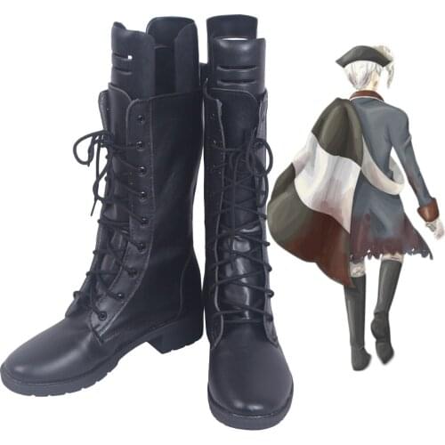 Hetalia Axis Powers Gilbert Beilschmidt Cosplay Boots Black Shoes Custom Made