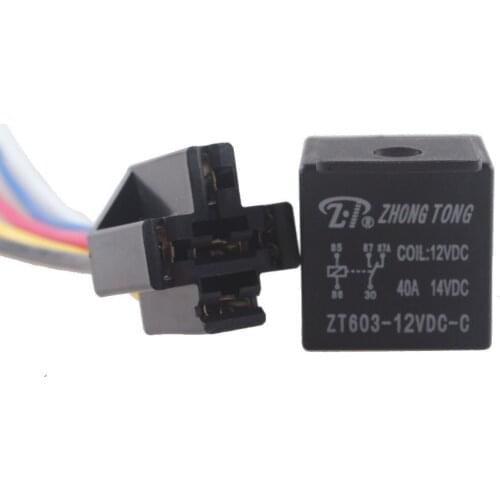 EE support 12V 40A 40 AMP SPDT Relay 5 Pin 5P Wire Socket Iron Car Vehicle Automotive