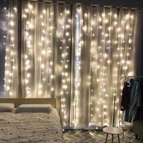 3x3/3x2/3x1M LED Curtain Fairy String Lights USB Operated Wedding Christmas Outdoor Room Garland Decoration 5z