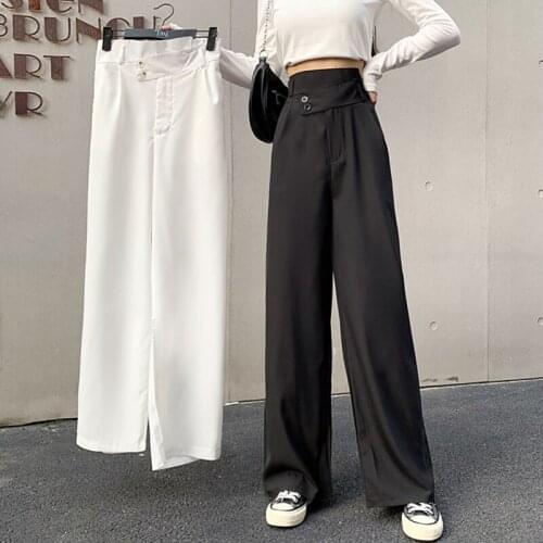 INS Cool Women Baggy Suits Pants Korean Style Slacks Harem Pants Lady Plus Size Oversized Wide Leg Students Autumn Long Trousers