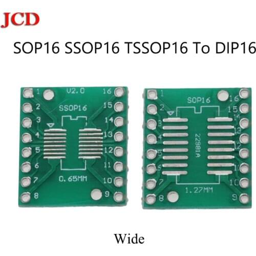 JCD New PCB Board Converter Socke SOP16 SSOP16 TSSOP16 To DIP16 Wide 0.65/1.27mm IC Adapter Diy Kit Electronic PCB Board Module