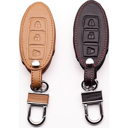 LeatherLeather Car Key Cover Case shell For Nissan Teana X-Trail Qashqai Note Livina Sylphy Tiida Sunny Murano Juke Car Key