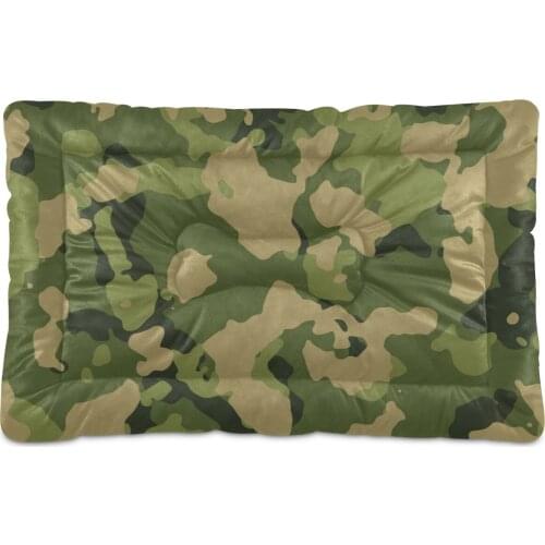 Army Green Camouflage Print Dog Bed Warm Soft Pet Mat Non-Slip Breathable Washing Pet Bed Thicken Comfortable Pet Pad Supplies