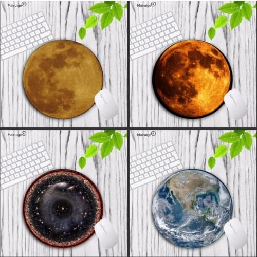 Mairuige Round Mouse Pad with Planet Series Style for Moon/Black Moon/Earth/Venus Circle Pad Size For 20*20CM 22X22CM Lock Edge