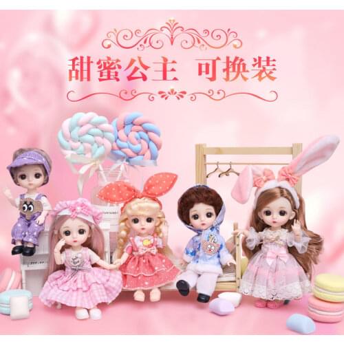 17CM Doll 13 Movable Joints Casual Fashion Princess Clothes Suit Accessories Baby Girl Dolls DIY Toy for Girls