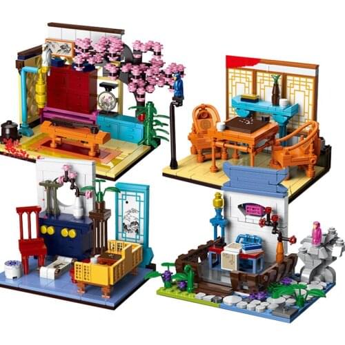 Follow Store =$2 Coupon City Mini Street View Architecture Fancies Of Men of Letters Model Building Blocks Toy For Children Gift