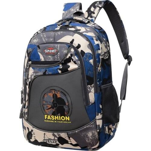 Fashion Mens Backpack Camouflage School Bags For Teenager Boys Childrens Schoolbag Waterproof Anti-theft Male Travel Bags