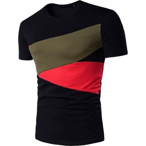 T-shirt Men Men Gradient Color Short Sleeve Beefy Muscle Basic Solid Blouse Tee Shirt Top Casual T-shirt Men New 2019