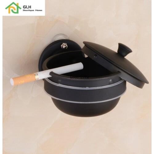 Wall-mounted Stainless Steel Ashtray Bathroom Puch Free Creative Personality Ash Box With Lid
