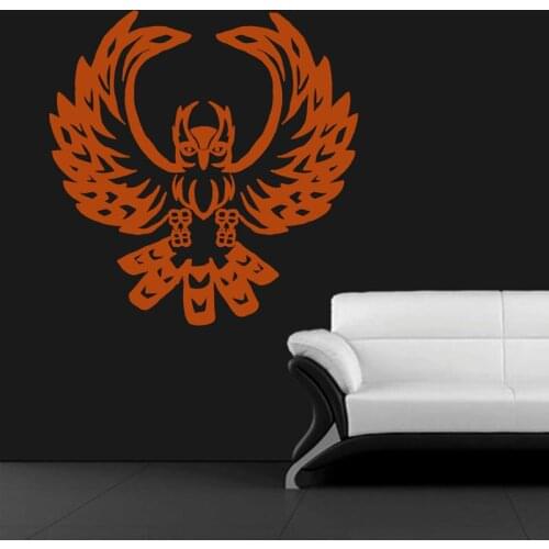 Bedroom Nursery Wall Murals Sticker Self Adhesive Orange Owl Wall Decals Art Vinyl Removable Home Decor