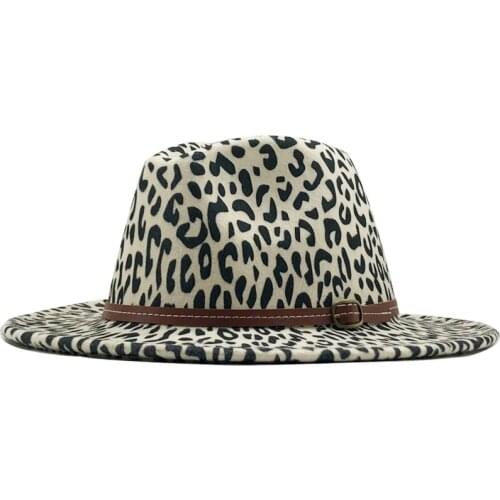 New Women Men Wool Fedora Hat With Leather Ribbon Gentleman Elegant Lady Winter Autumn Wide Brim Jazz Church Panama Sombrero Cap